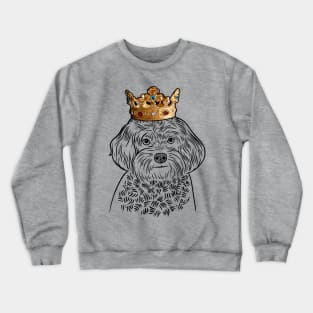 Maltipoo Dog King Queen Wearing Crown Crewneck Sweatshirt